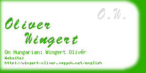 oliver wingert business card